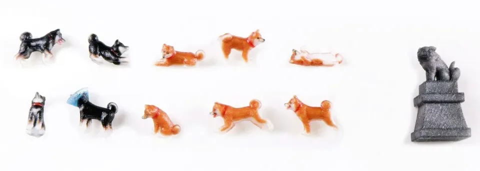 MINIS Shiba figurines chiens 11 pièces peintes