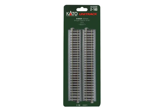 MINIS rail droit 227 mm lot de 2 voie N ballastée