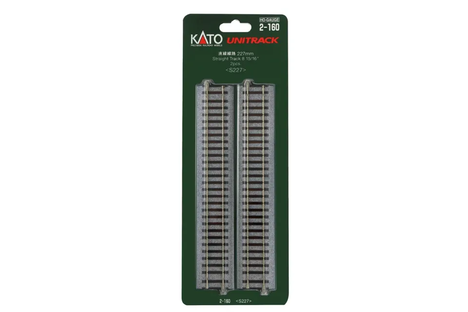 MINIS rail droit 227 mm lot de 2 voie N ballastée