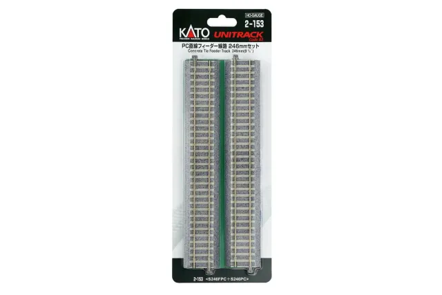 MINIS voie droite 246mm rail traverses béton x2