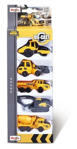 Maisto Volvo chantier camion miniature 1/72 blister 5 jaune
