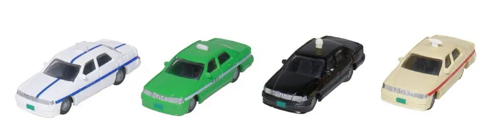 MINIS Taxis voitures miniatures lot 4 coloris assortis