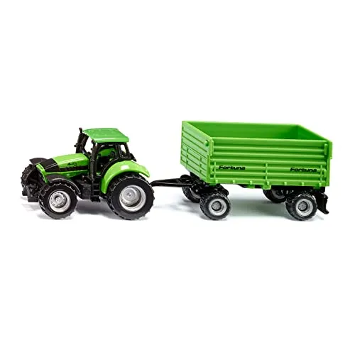 Siku Super 1606 tracteur Deutz-Fahr jouet vert remorque