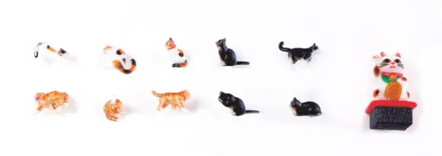 MINIS Chats japonais set 11 figurines décor miniature