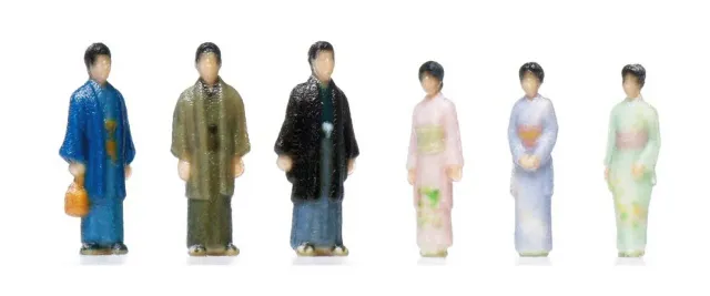 MINIS lot 6 figurines japonaises tenue traditionnelle