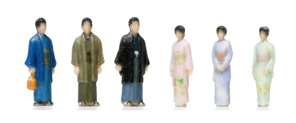 MINIS lot 6 figurines japonaises tenue traditionnelle
