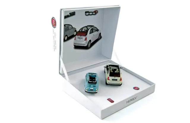 Norev Fiat 500 1957 & 500 C 2009 miniature 1/43 coffret 2 limitée