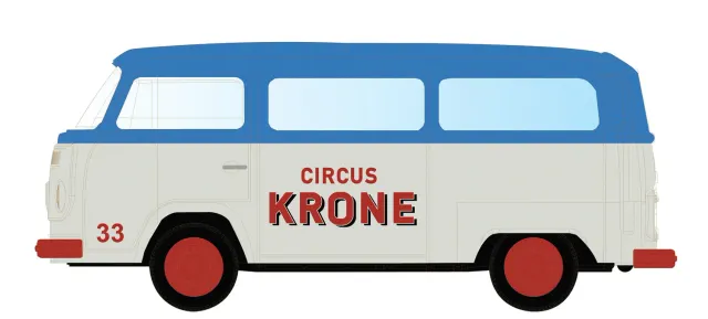 MINIS VW T2 Bus Circus Krone bus miniature 29mm