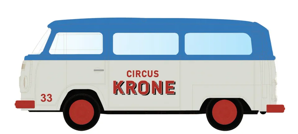 MINIS VW T2 Bus Circus Krone bus miniature 29mm