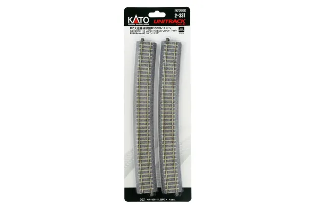 MINIS R1606 11,25° rail courbe traverses béton x4