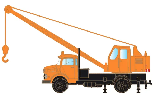 MINIS MB L322 camion grue 1:160 jaune-noir Fuchs F301