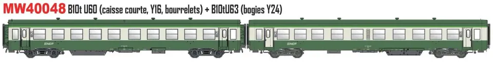 MINIS USI B10t voiture voyageurs SNCF lot de 2