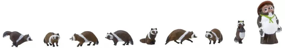 MINIS Waschbären figurines 1/87 lot ratons laveurs