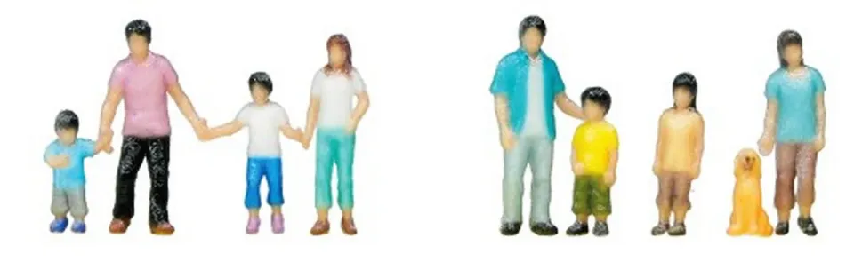 MINIS Familles set 8 figurines accessoire personnages peints