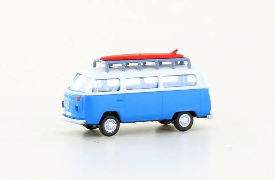 MINIS VW T2 bus miniature bleu blanc surf 29 mm