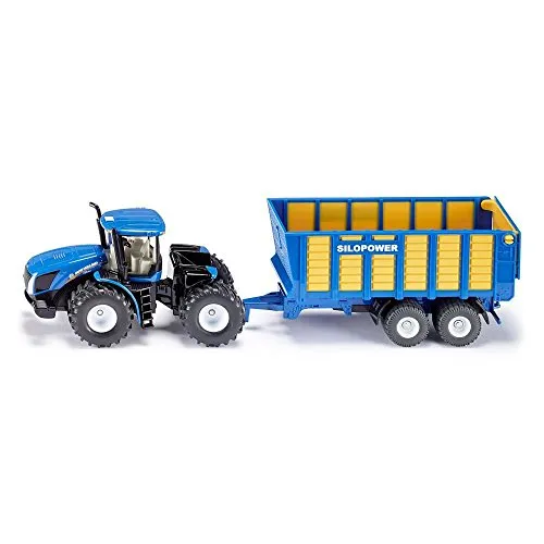 Siku 1947 New Holland T tracteur + remorque 1:50 bleu