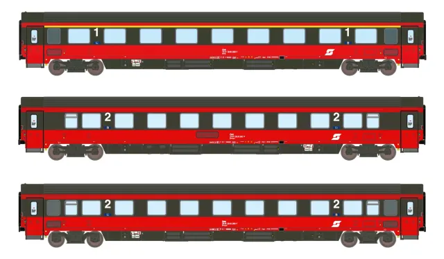 MINIS Amz Bmpz ÖBB EC 64 voiture voyageurs Ep.V coffret 3