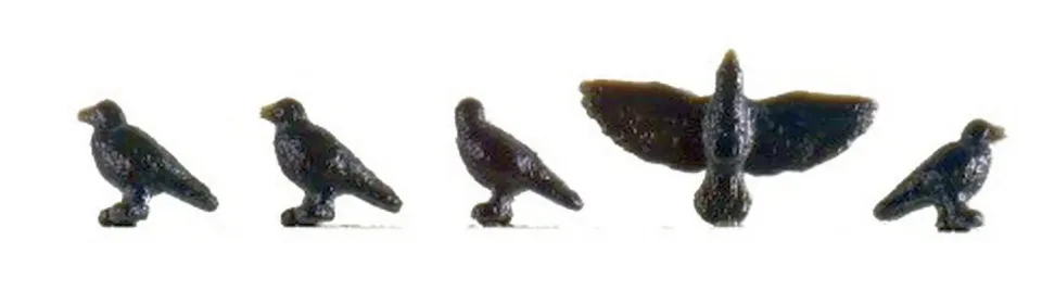 MINIS set 6 corbeaux figurines animaux échelle N
