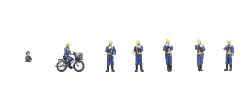 MINIS Fracht-Terminal Crew figurines set 7 peintes