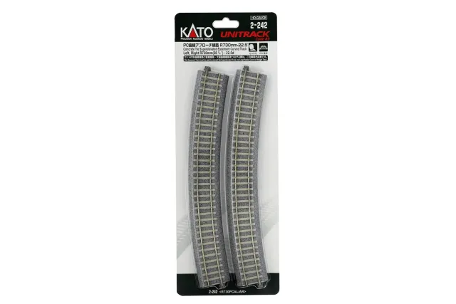 MINIS voie courbe R730 22,5° traverse béton