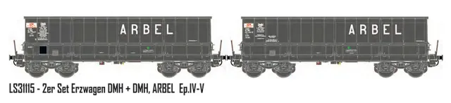 MINIS Erzwagen DMH SNCF ARBEL wagons x2 N Ep IV-V