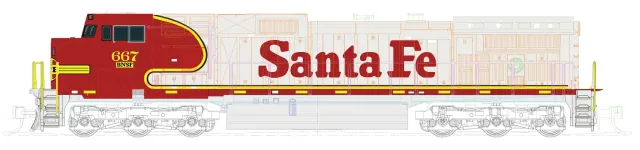 MINIS GE C44-9W BNSF 667 locomotive diesel Warbonnet