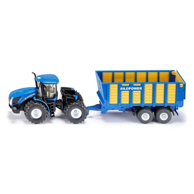 Siku 1947 New Holland T tracteur + remorque 1:50 bleu