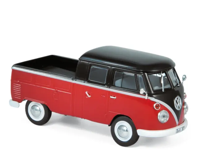 Norev VW T1 Double Cabine 1961 miniature 1/43 rouge noir